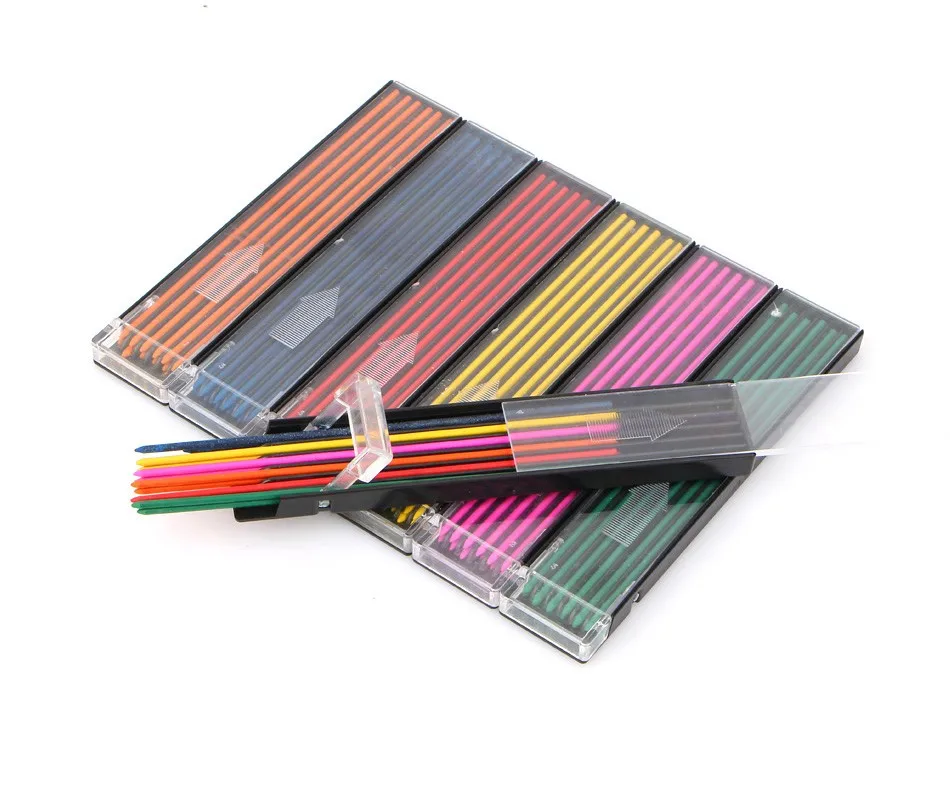 2 мм цветной карандаш 6 цветов 2,0 мм свинцовые заправки для механического карандаша