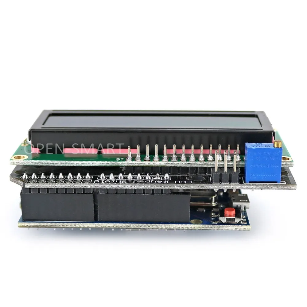 Микро USB UNO R3 ATmega328P макетная плата+ lcd 1602 клавиатура щит для Arduino
