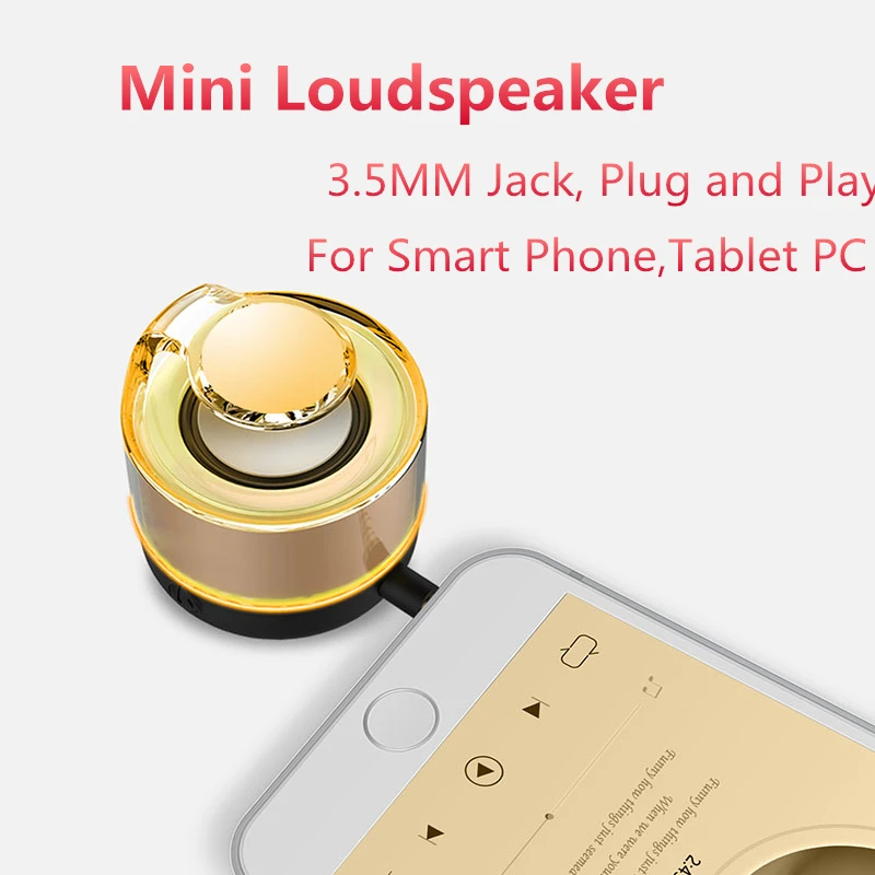 

Mini Speaker Portable 3.5MM Plug Loudspeaker Music Player for iPhone Android Phones Computer Laptop Desktop Universal Amplifier