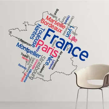 

Map City France Mark Landmark National Flag Architecture Custom Landscape Illustration Pattern Wall Sticker