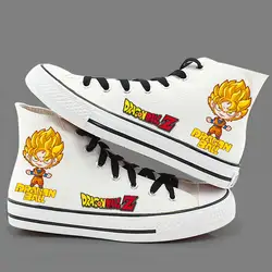 Аниме Dragon Ball Z косплей парусиновые туфли унисекс сын Гоку ежедневно Сапоги и ботинки для девочек для Хэллоуина модный принт с высоким