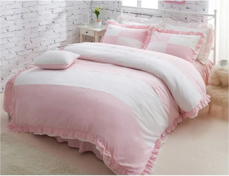 Pastoral Flannel Comforter Bedding Set Queen Export Qualityl Bed