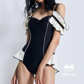 

One-Piece Swimwear For Women Swimsuit Full One Piece May Female Beach 1 Korean Leaf Animal Polyester FMZXG Plus Size