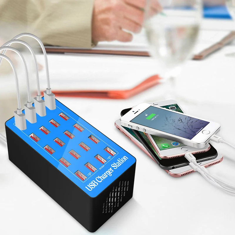 40 20 10 портов USB зарядное устройство 100 Вт 200 5 В 20A А универсальная Быстрая зарядка