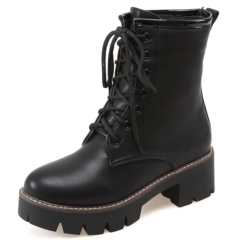 

NEW Office ladies boots new med Heels Short Boots Size 34-43 Autumn Winter Boots Round toe Woman Fashion cool Ankle Boots ZT395