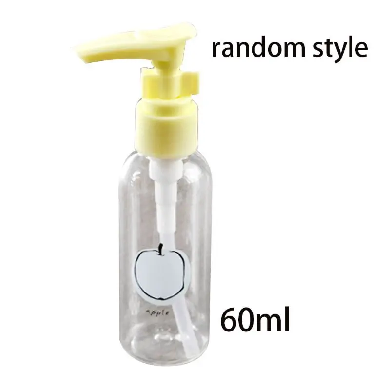 

60ml Cute Fruit Print Candy Color Plastic Empty Pump Bottles Jar Press Type Makeup Shower Cosmetic Lotion Dispenser Container