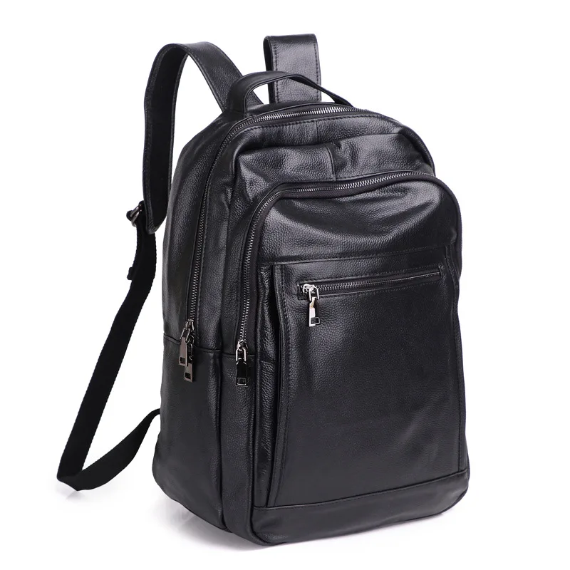 Free Shipping  Men Woman Backpack Genuine Leather 15.6 Anti-theft Large Capacity Mochila Laptop Shoulder Bags Male