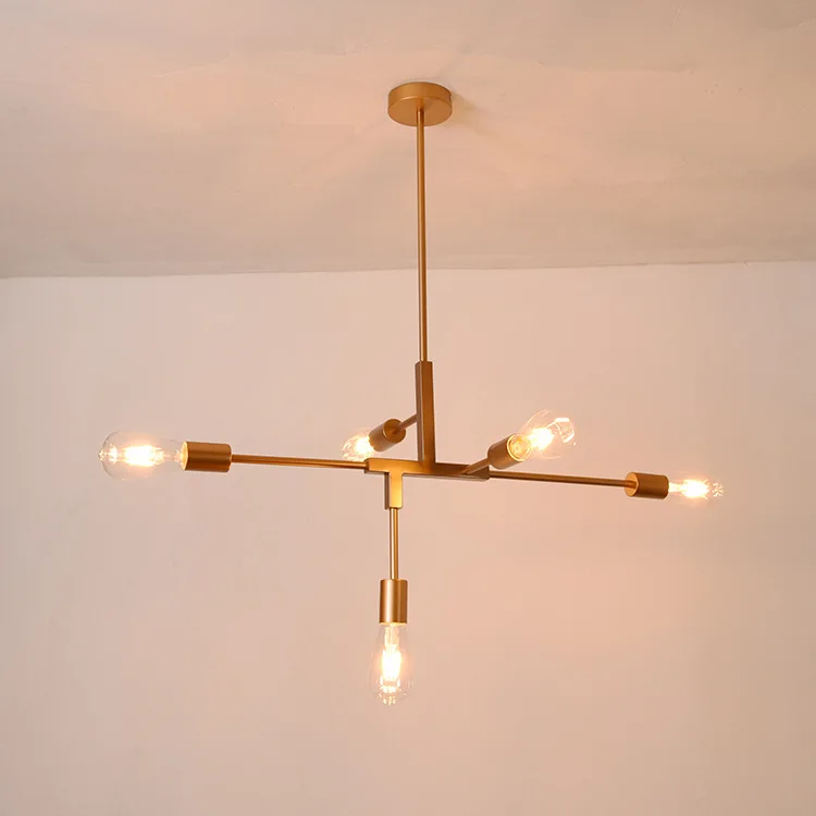 

Designer post modern glass ball globe LED pendant light lamp dimmable gold iron rod pipe simple line pendant lamp light LED