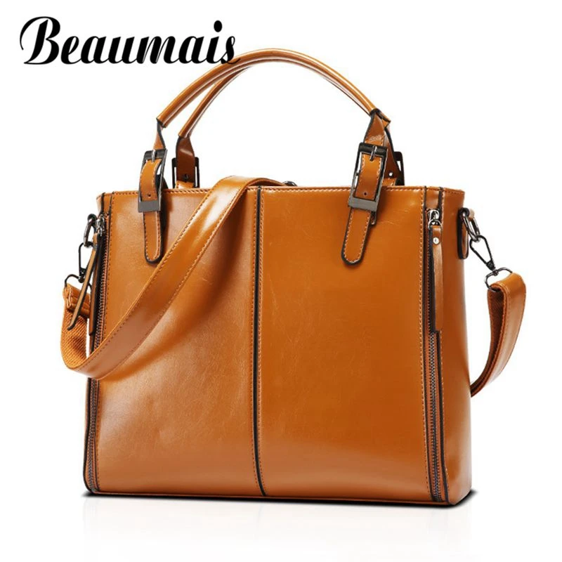 

Beaumais Women Leather Handbag 2017 High Quality Women Messenger Bag Lxury Handbags Women Bags Designer Bolsa Feminina DF0008