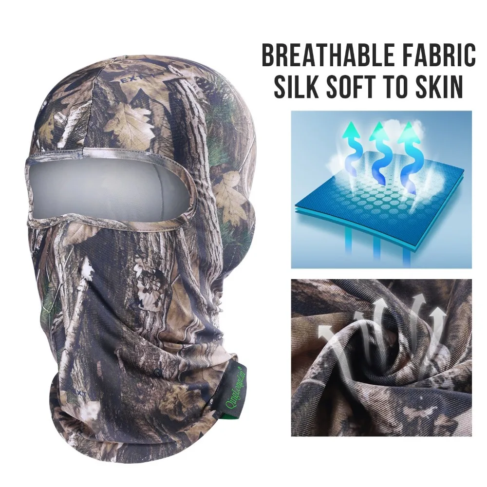سريعة تجفيف يندبروف بالاكلافا Realtree التمويه بيونيك التكتيكية الادسنس دراجة التزلج يندبروف دفئا القبعات كامل الوجه قناع