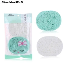 2 шт./компл. Для женщин Дамы натуральное древесное волокно Лицевая ГУБКА для очистки лица Ручная стирка губка для отшелушивания спонж для очищения кожи Красота инструменты