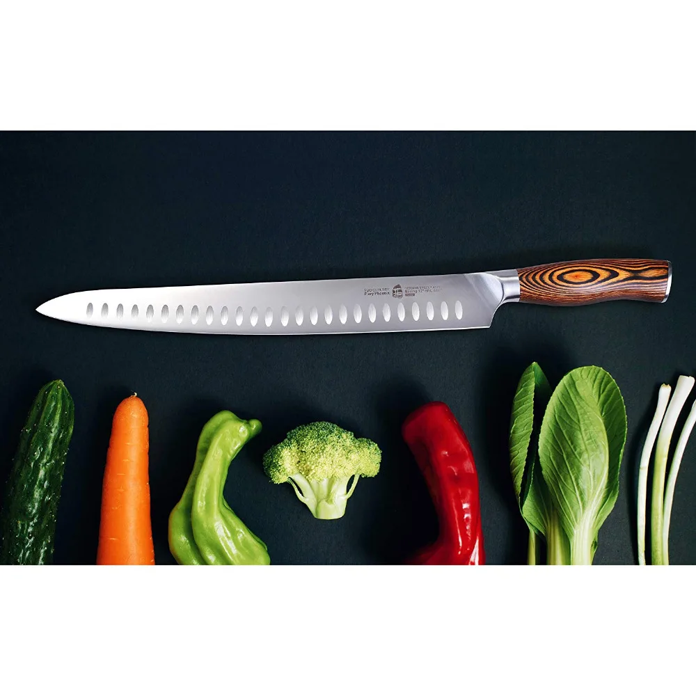 TUO нож для нарезки столовых приборов-немецкая нержавеющая сталь кухонный нож для резки хлеба-нескользящая эргономичная ручка Pakkawood-12"