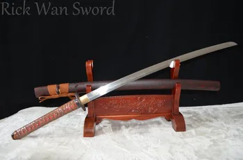 

Hand Forged Japanese Samurai Kendo Sword KATANA folded Damascus Steel Full Tang sharp red Blade Tiger engraved battle ready