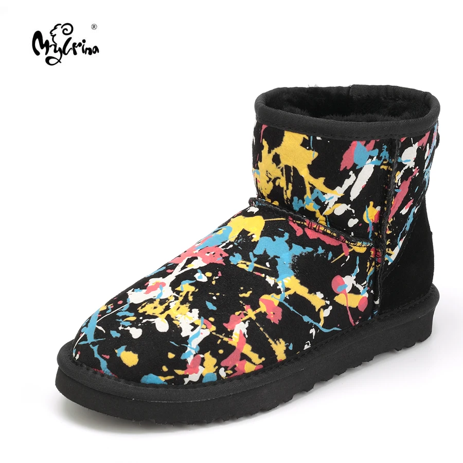 

High Quality Women's Fashion Snow Boots Warm Winter Boots Women Winter Shoes 100% Wool Natural Fur Breathable Ankle Shoes