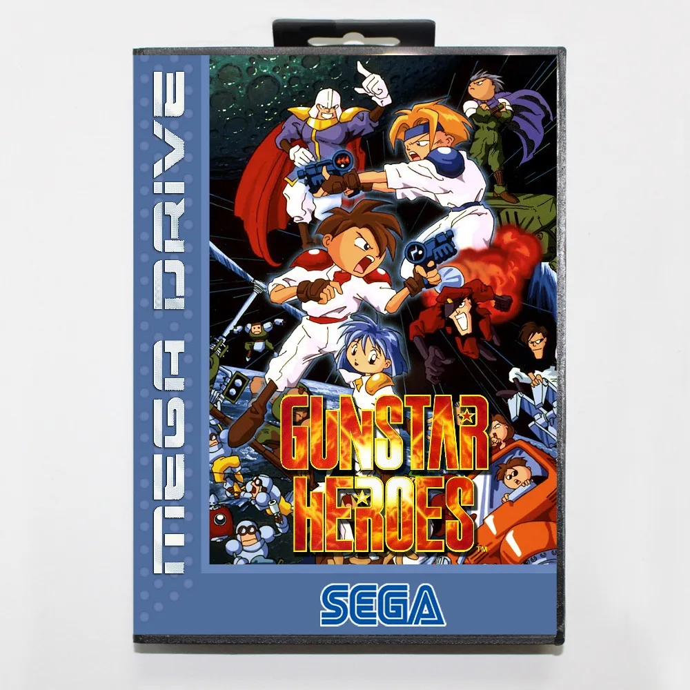 

16 bit Sega MD game Cartridge with Retail box - Gunstar Heroes game card for Megadrive Genesis system