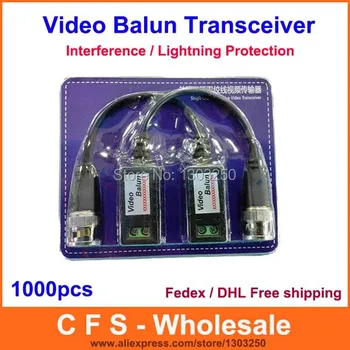 

500Pair Pro CCTV Coax BNC Video Balun Transceiver Adapter to CAT5e CAT6 Interference / Lightning Protection Free Shipping