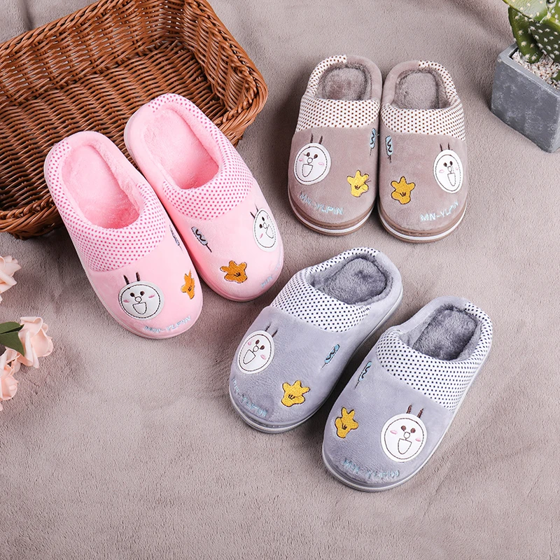 

Winter Kids Home Slippers Girls Cotton Shoes Non-slip Children Boys Indoor Slippers Cartoon Plush Soft Bottom Baby Shoes