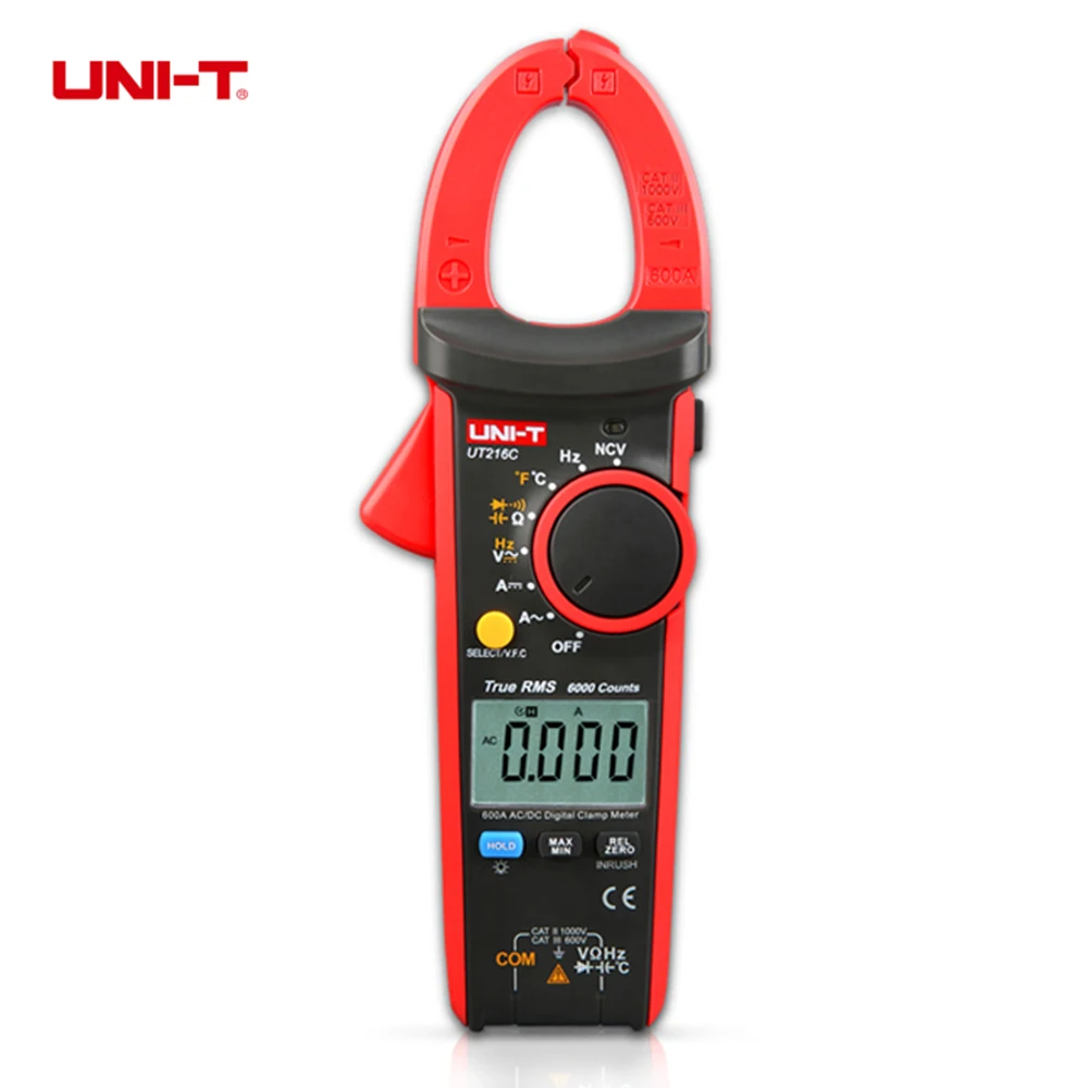 

UNI-T UT216C 600A True RMS Digital Clamp Meters Auto Range w/Frequency Capacitance Temperature NCV Test