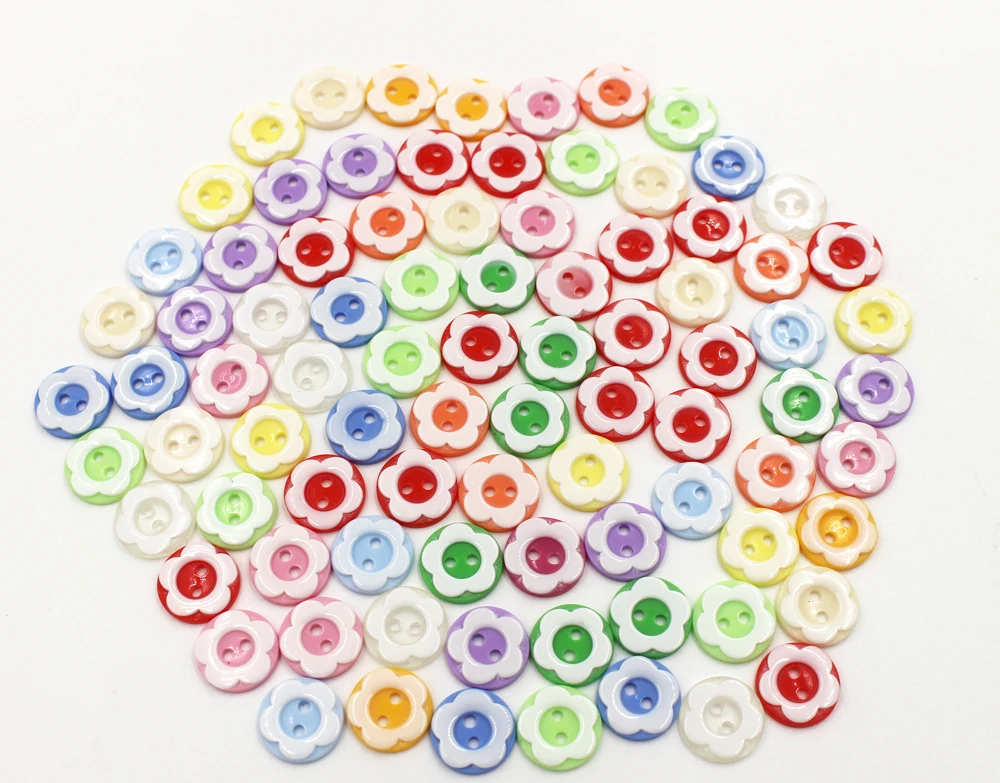 200 шт 12 мм смешанные цвета сливы цветок пластиковые кнопки Детские Швейные Кнопки украшения Швейные Ремесло скрапбук аксессуары оптом