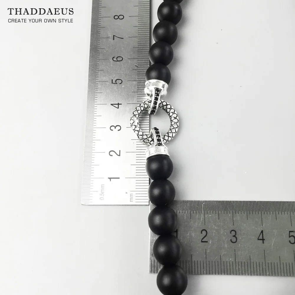 Billig Perlen Halskette Obsidian, 2017 marke Neue Ts Strang Modeschmuck Thomas Stil Rebel Kreuz Bijoux Geschenk Für Männer   Frauen Freund