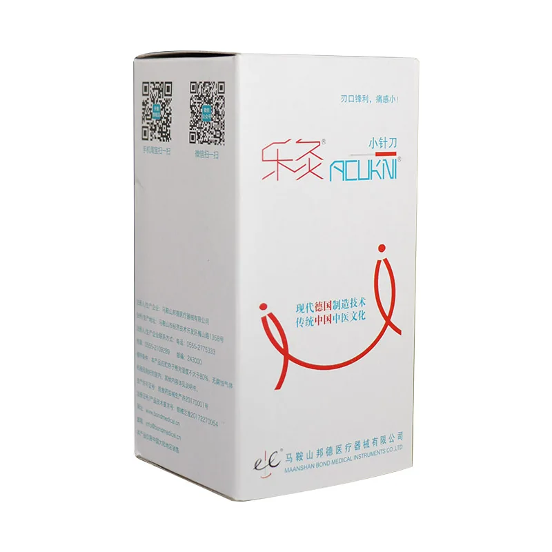 acupotomy therapy disposable needles aluminum handle micro knife acupuncture needles independent tube 0.35/40/50/60mm 2