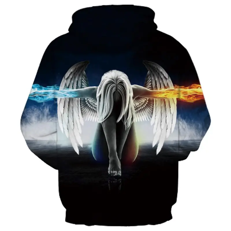 Headbook Fashion 3d Hoodies Women/Men 3d Sweatshirts Print Fire Arms Angel Thin Hooded Hoodies Tracksuits Hoody Tops YXQL427