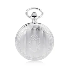 Vintage Silver Classic Watches Half Hunter Black Dial Mens Hand Winding Mechanical Pocket Watch Steampunk Women Watch Gifts