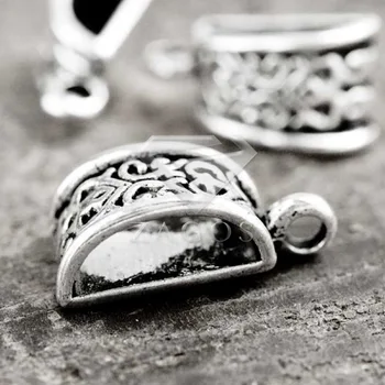 

30Pcs Antique Silver Tibetan Silver Tone 20x10x7mm Slider Bails Zinc Alloy Jewellry Making Findings F Necklace Wholesale TS0740