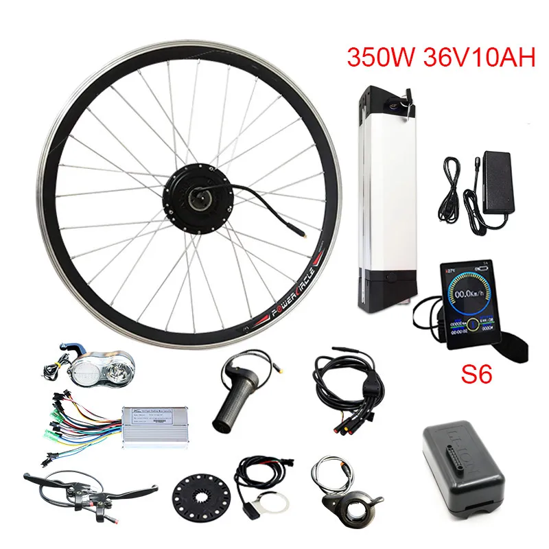 36V350W комплект для переоборудования электрического велосипеда 36V10AH/samsung 36V12AH батарея 20''24''26''700c Мотор колеса e велосипед комплект bicicleta электровелосипед - Цвет: 350W36V10AH S6