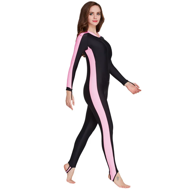 SBART UPF 50+ лайкра гидрокостюм для дайвинга анти-УФ цельный Рашгард с длинным рукавом купальный костюм для серфинга для мужчин и женщин Защита от солнца - Цвет: Women Pink
