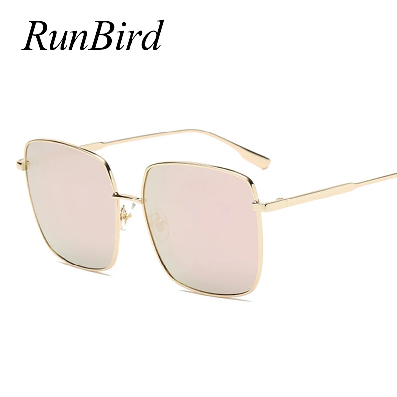 RunBird большие квадратные солнцезащитные очки с плоским верхом для женщин