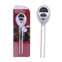 Анализатор почвы «Три в одном» с круглым концом почвенный Влагомер PH Определитель ценности почвенный термометр серебро для сада фермы 0