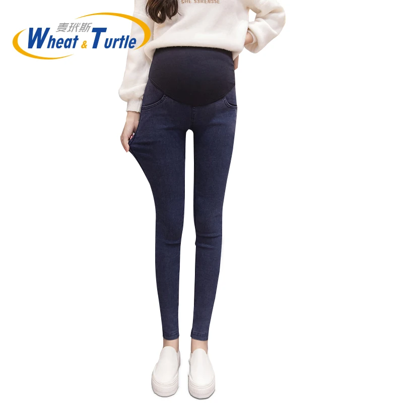 

Spring Autumn Pregnant Women Pants Maternity Jeans Ripped Denim Abdominal Adjustable Pregnant Women Pencil Long Trousers