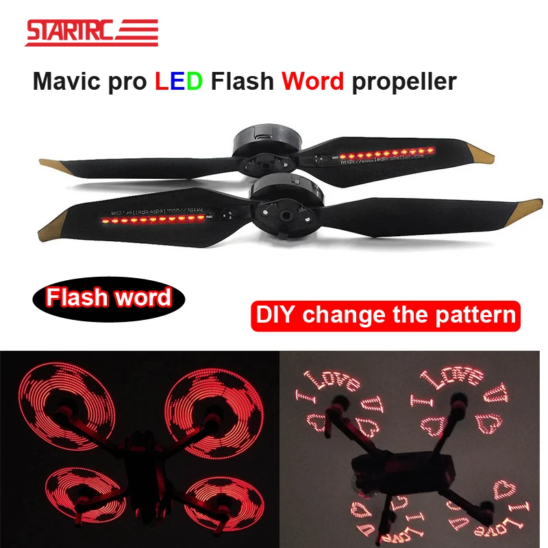 

STARTRC DJI Mavic Pro 8331 LED Flash Word Propeller programmable Pattern Paddle For DJI Mavic pro platinum Drone Accessories