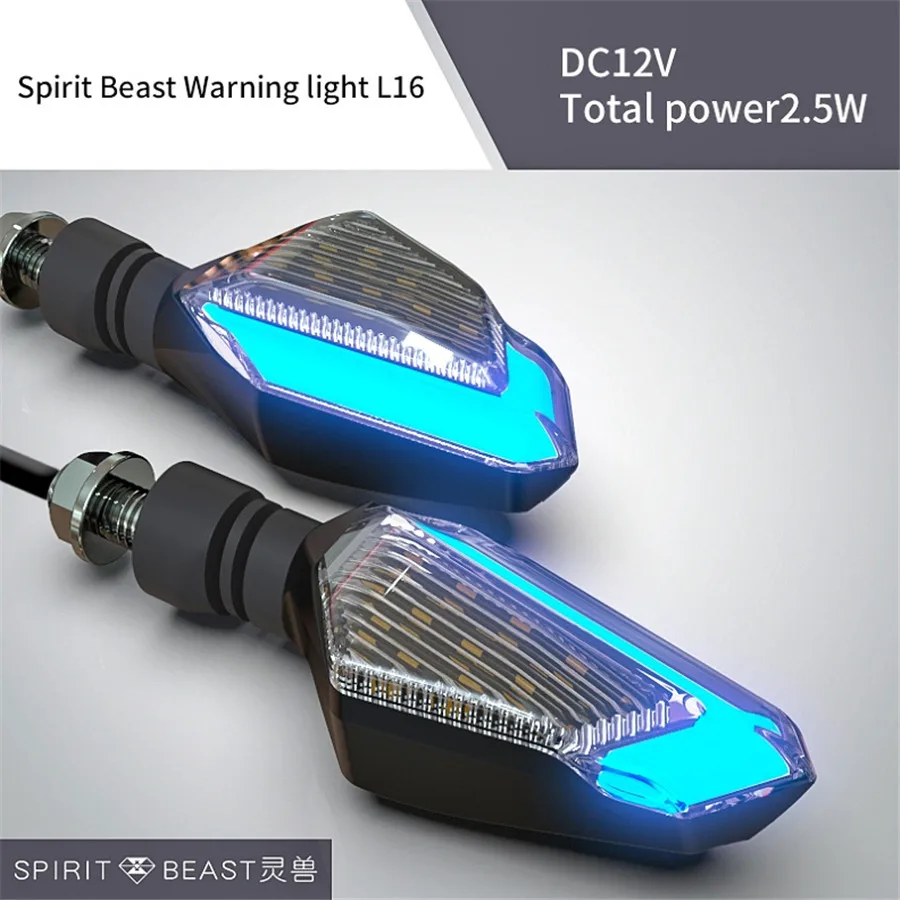 

LED Turn Signal Motorbike Highlight 12V Signal Light Motorcycle Day Trip Lamp Warning Yellow Light, Daytime Running Blue Light
