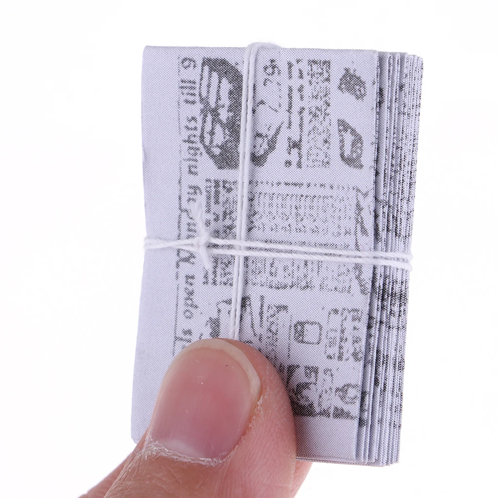 1Set 1/12 Dollhouse Miniature Newspaper Newsprint Model Room Bookshelf Decor