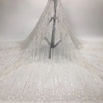 

African Lace Fabric 2018 High Quality 5yards Lace Tulle Lace Fabric African French Net Lace Fabric For wedding Dress rf10-43