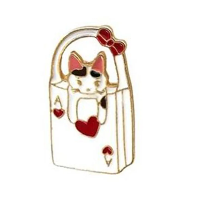 Модные набор для покера в мультяшном стиле Cat металлические значки иконки на Pin