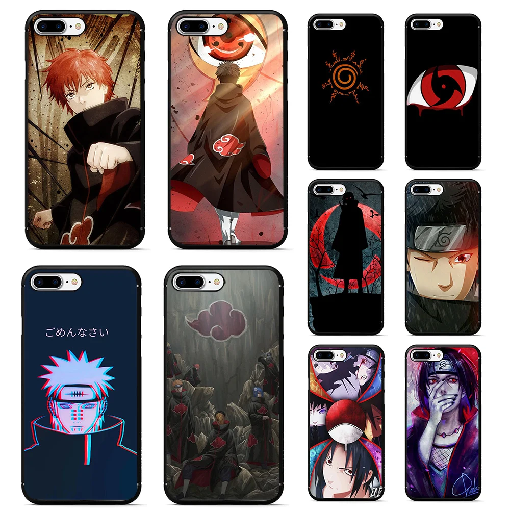 

Anime Naruto Akatsuki case for iphone 7 plus soft tpu phone cover cases for iphone 6 7 6s 7 plus X XR XS MAX coque fundas