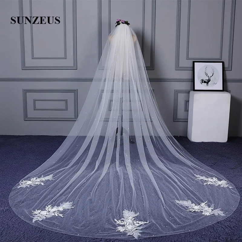 Velo Da Sposa Lungo Metri Doppio Strato In Tulle Con Bordo In