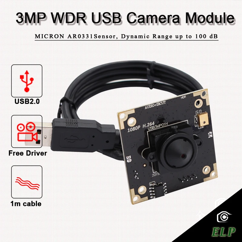 ELP Mini 3MP 3,7 мм pin-hole ОБЪЕКТИВ UVC OTG WDR USB камера с микроном AR0331 CMOS сенсор для банковского зала