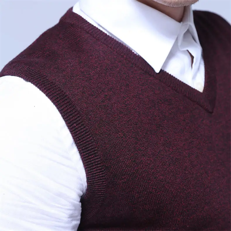 Men Sweater Vest MuLS Brand Winter Colored Wool Knitted Sleeveless Sweater Male Cotton Jumper Autumn Spring 2018 New Size M-3XL-04