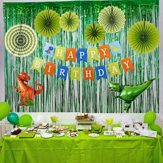 Aliexpress Creative Tropical Rainforest Small Dinosaur Creative Tropical Rainforest Small Dinosaur Boys Green Birthday Party Decoration Letter Banner Jungle Accessories