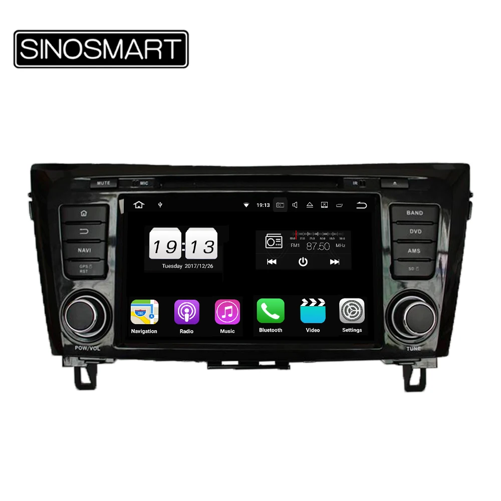 Автомобильная аудиосистема SINOSMART. Android 5.1 dvd-gps на Nissan Qashqai / X-Trail с Mirror Linkфункция, 1.6 ГГц 4 ядра процессора,Hd экран