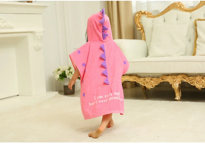 Baby Hooded Bath Towel Children Kids Bathrobe Towels Bath Robe Quick Dry Absorbent Microfiber Travel Sports Beach Towel - Цвет: fen