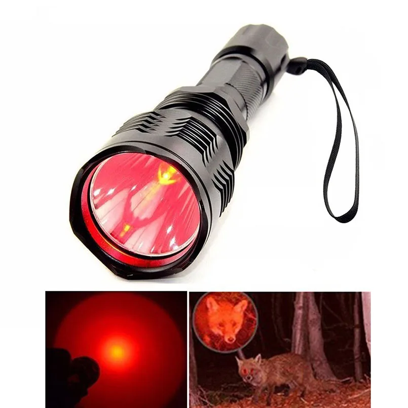 

X.YSHINE LED Hunting Flashlight Cree Q5 Red Light Zoom In Flashlight Torches with Remote Tactical Pressure Switch for Hunting
