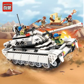 

Enlighten 3206 Military World War Building Blocks Sets Children Hero Army Tank Panzer Weapon Gun RPG UN Force Compatible