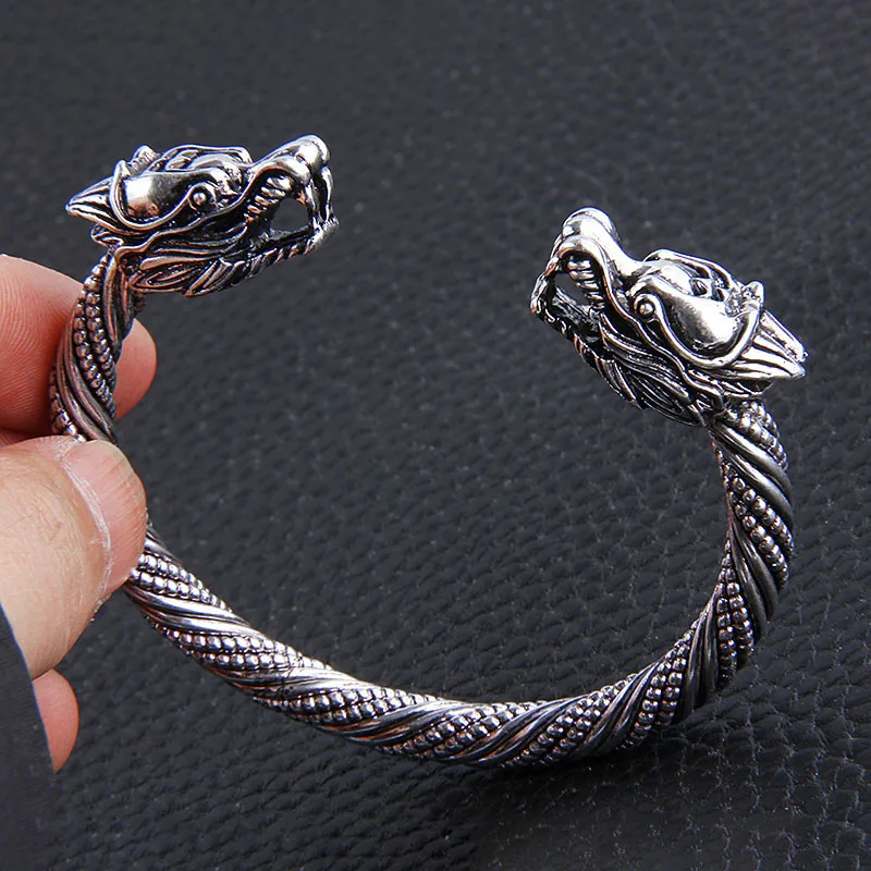 

2019 Nordic Teen Dragon Head Viking Bracelet Indian Jewelry Fashion Jewelry Fashion Accessories Men Wristband Cuff Bangles