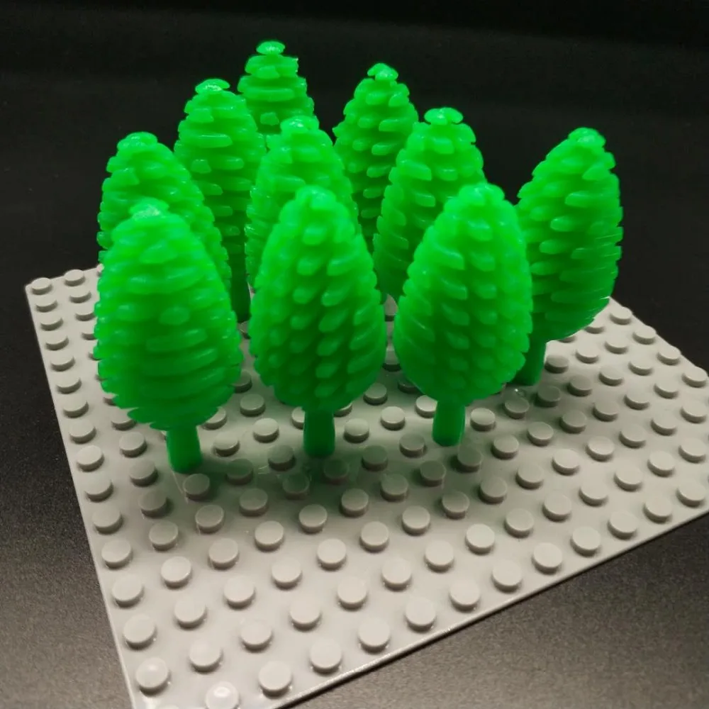 

10 PCS DIY Mini Plants Trees Green Building Blocks 2X2 Transparent Brick Accessories Compatible LegoINGlys Toy For Children
