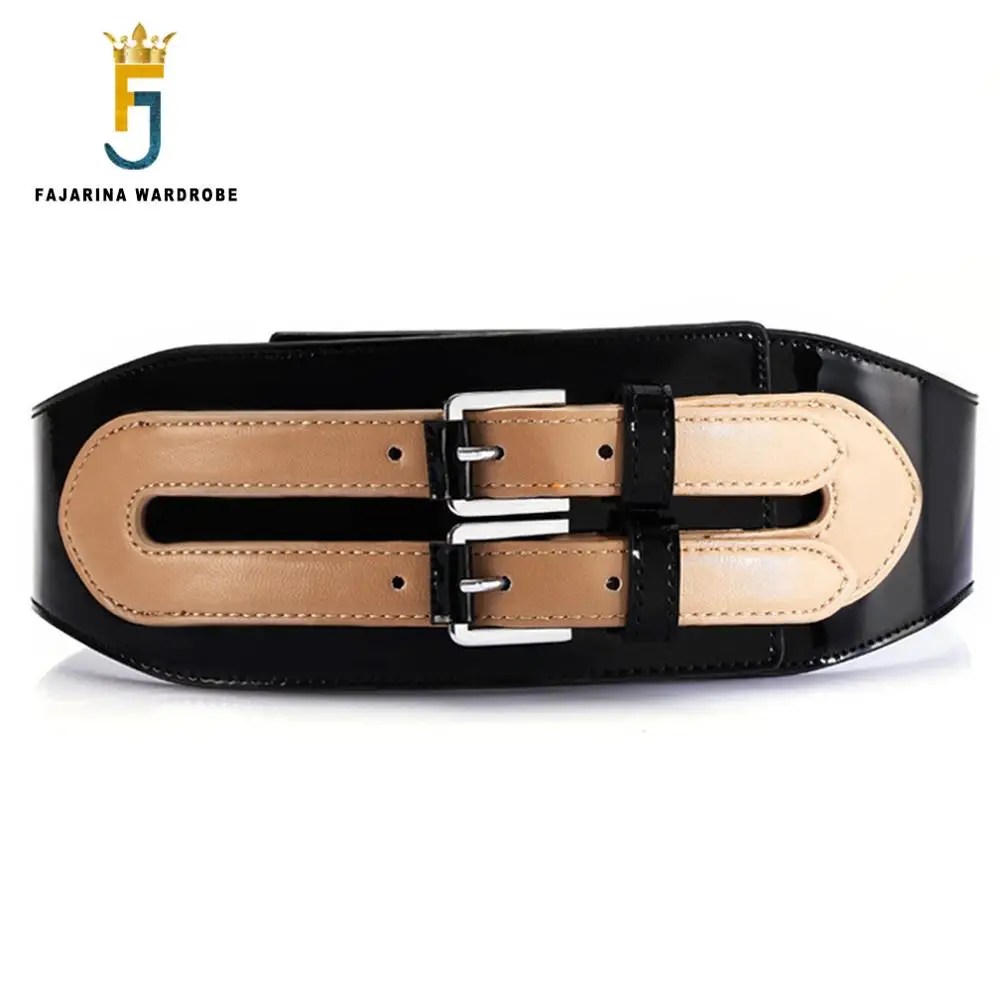 FAJARINA Ladies Casual Retro Styles Belt Double Needle Buckle Elastic